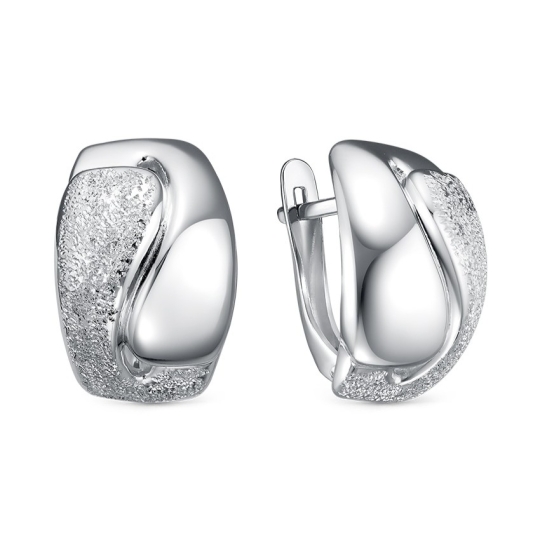 Серьги из серебра с фианитами