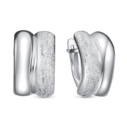 Серьги из серебра с фианитами