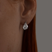 Серьги из серебра с фианитами