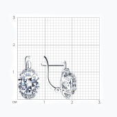 Серьги из серебра с фианитами