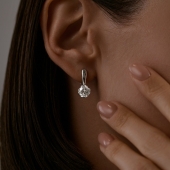 Серьги из серебра с фианитами