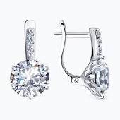 Серьги из серебра с фианитами