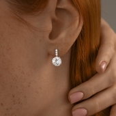 Серьги из серебра с фианитами