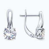 Серьги из серебра с фианитами