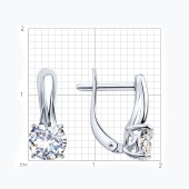 Серьги из серебра с фианитами