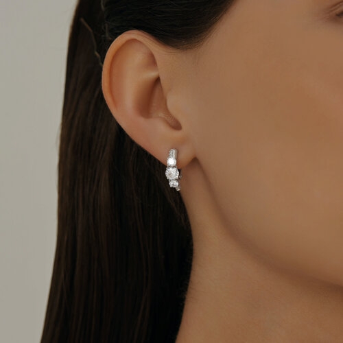 Серьги из серебра с агатами