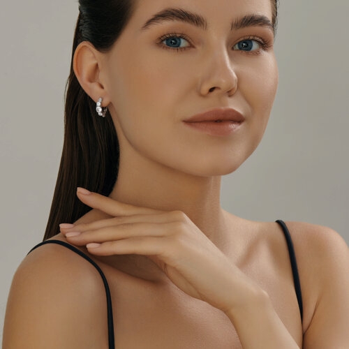 Серьги из серебра с агатами