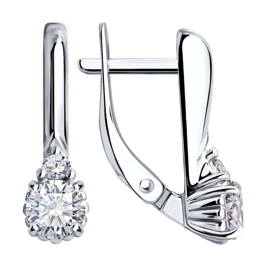 Серьги из серебра с бриллиантами