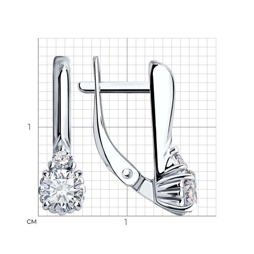 Серьги из серебра с бриллиантами