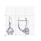 Серьги из серебра с фианитами