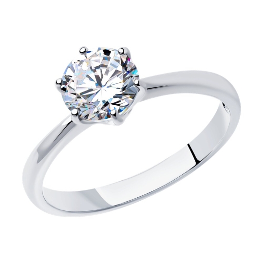 Кольцо из серебра с золотой вставкой и бриллиантом