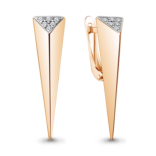 Серьги из комбинированного золота с бриллиантами и сапфирами