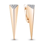 Серьги из золота с фианитами