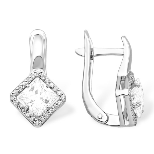 Серьги из серебра с ситаллами