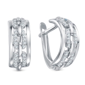 Серьги из серебра с фианитами