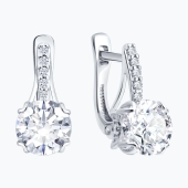 Серьги из серебра с фианитами