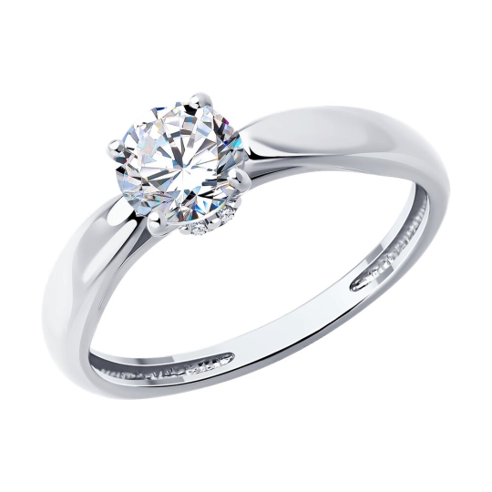 Кольцо из серебра с фианитом