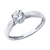 Кольцо из серебра с фианитом