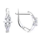 Серьги из серебра с фианитами