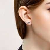 Серьги-эльфы из серебра с топазами