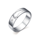 Кольцо из серебра с бриллиантом