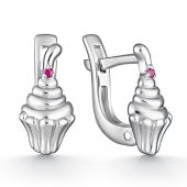 Серьги из серебра с рубинами