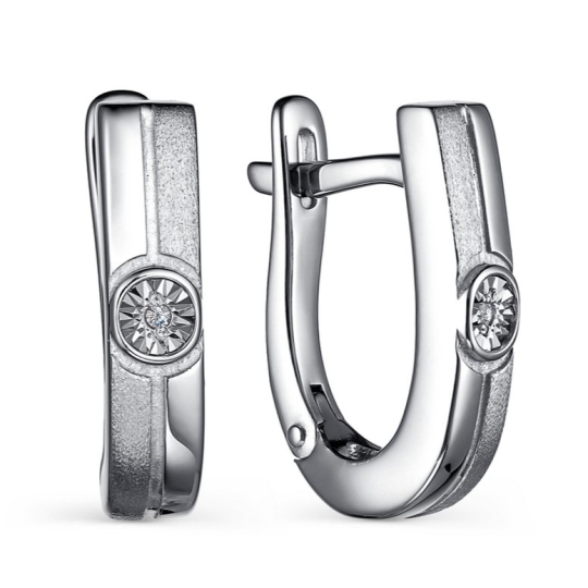 Кольцо из серебра с бриллиантом