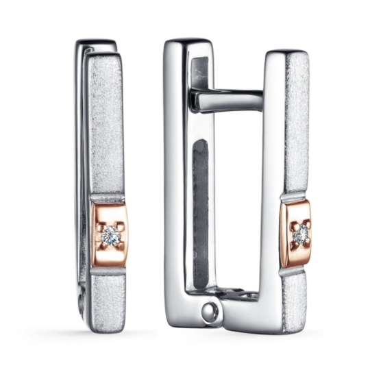 Серьги из серебра с фианитами