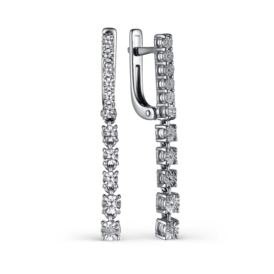 Серьги из серебра с фианитами 