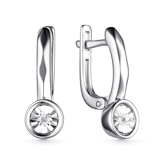 Одиночная серьга из серебра