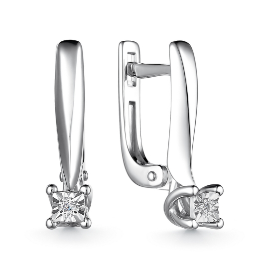 Серьги из серебра с топазами и фианитами