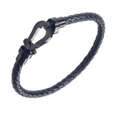 Браслет из кожи со вставками из стали