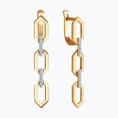 Серьги из золота с фианитами