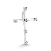 Подвеска-крест из серебра с бриллиантами