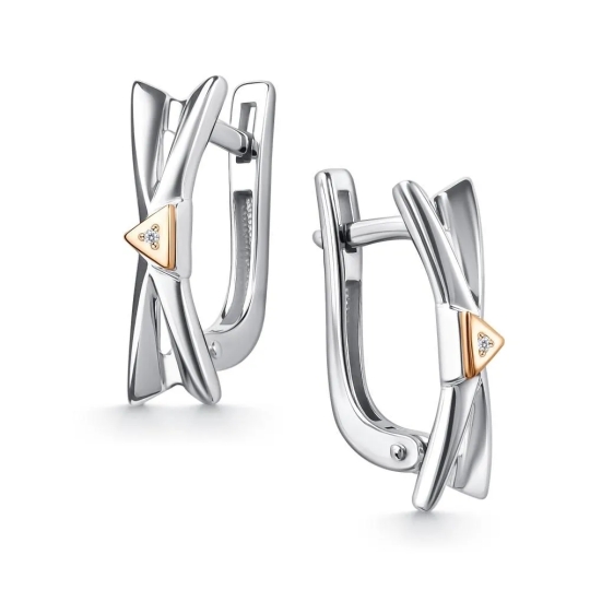 Серьги из серебра с позолотой и эмалью