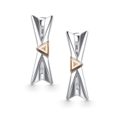 Серьги из серебра с золотыми вставками и бриллиантами