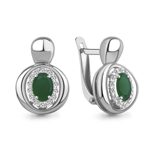 Серьги из серебра с фианитами