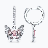 Серьги из серебра с фианитами