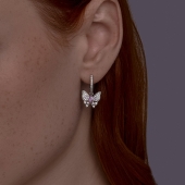 Серьги из серебра с фианитами