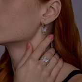 Серьги из серебра с фианитами