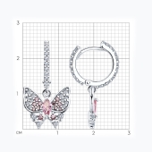 Серьги из серебра с фианитами