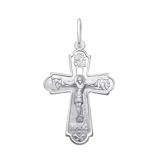 Подвеска-крест из серебра с чернением