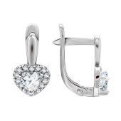 Серьги из серебра с фианитами