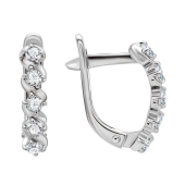 Серьги из серебра с фианитами