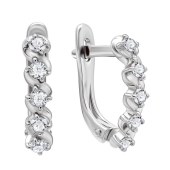 Серьги из серебра с фианитами