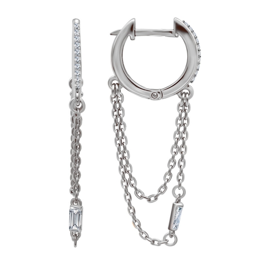 Серьги из серебра с ювелирными кристаллами