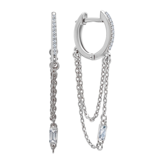 Серьги из серебра с ювелирными кристаллами