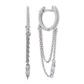 Серьги из серебра с фианитами