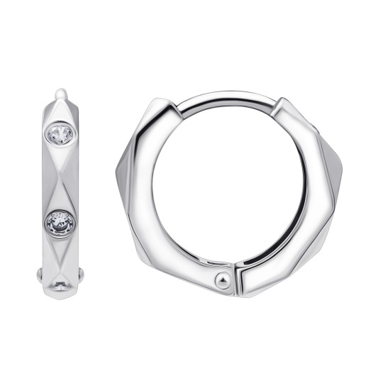 Серьги из серебра с фианитами