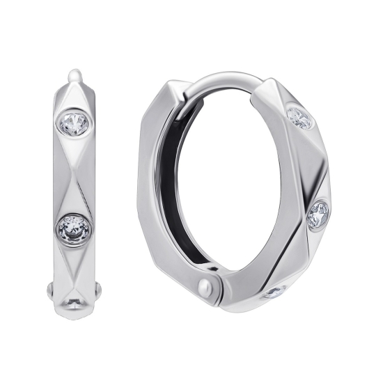 Серьги из серебра с фианитами